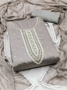 MANVAA Embellished Unstitched Dress Material