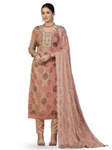 MANVAA Ethnic Motifs Embellished Sequinned Unstitched Dress Material