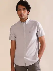 Andamen Grey Short Sleeve Patch Pocket Premium Slim Fit Shirt