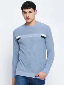 Duke Round Neck Long Sleeves Acrylic Pullover Sweater