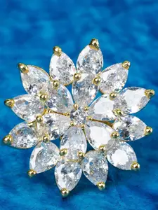 Manikya Gold Plated Cubic Zirconia Finger Ring