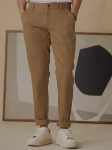 Andamen Ultra Men Dobby Solid Mid-Rise Cotton Stretchable Chino