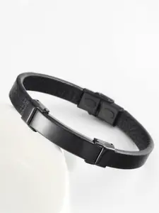 WROGN Men Wraparound Leather Bracelet
