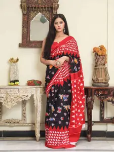 JALTHER Ethnic Motifs Printed Pure Cotton Block Print Saree