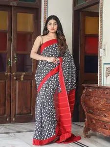 JALTHER Ethnic Motifs Pure Cotton Block Print Saree