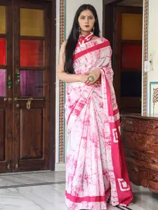 JALTHER Printed Pure Cotton Block Print Saree