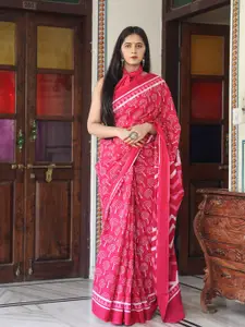 JALTHER Ethnic Motifs Block Printed Saree