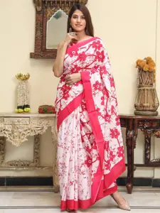 JALTHER Floral Block Printed Saree