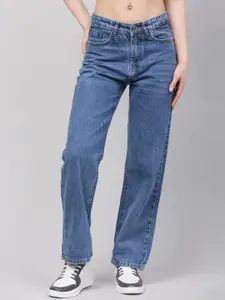 BAESD Women Jean Straight Fit High-Rise Clean Look Denim Jeans