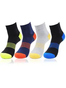 BAESD Men 4-Pcs Colorblocked Ankle-Length Socks