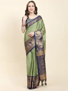 VEDANT VASTRAM Ethnic Motifs Woven Design Zari Silk Cotton Kanjeevaram Saree