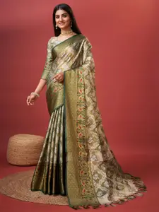 VEDANT VASTRAM Ethnic Motifs Woven Design Zari Silk Blend Banarasi Saree