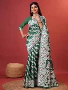 VEDANT VASTRAM Ethnic Motifs Woven Design Zari Pure Cotton Jamdani Saree