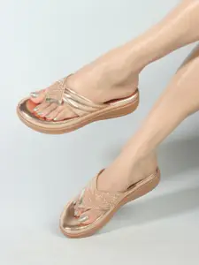 Denill Embellished Open Toe Wedge Heels