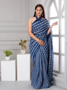 JALTHER Abstract Printed Pure Cotton Ikat Saree