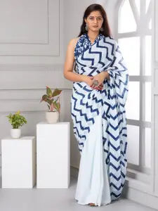 JALTHER Geometric Printed Pure Cotton Block Print Saree