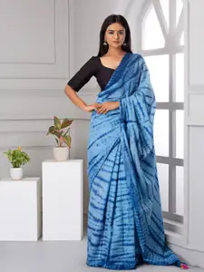 JALTHER Tie and Dye Printed Pure Cotton Block Print Saree