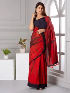 JALTHER Tie and Dye Printed Pure Cotton Block Print Saree