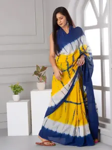 JALTHER Tie and Dye Dyed Printed Pure Cotton Block Print Saree