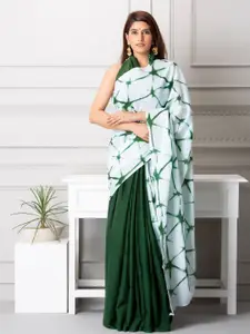 JALTHER Tie and Dye Dyed Pure Cotton Block Print Saree