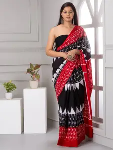 KIAARON Batik Pure Cotton Block Print Saree