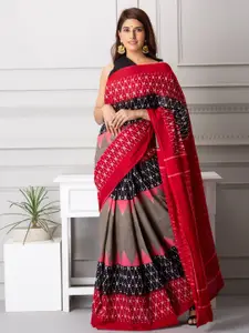 KIAARON Batik Printed Pure Cotton Block Print Saree