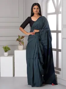 KIAARON Tie and Dye Pure Cotton Block Print Saree