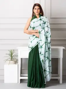 KIAARON Pure Cotton Half and Half Block Print Saree