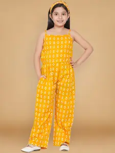 Aks Kids Girls Printed Pure Cotton Top with Palazzos Clothing Set