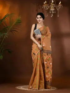 DESH BIDESH Floral Woven Design Jamdani Saree