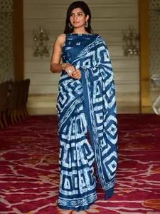 JALTHER Batik Printed Pure Cotton Ikat Saree