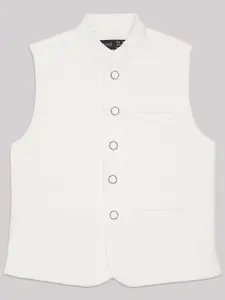CAVIO Boys Mandarin Collar Pure Cotton Nehru Jacket