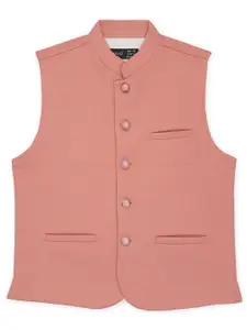 CAVIO Boys Mandarin Collar Sleeveless Pure Cotton Nehru Jackets