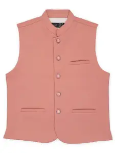 CAVIO Boys Mandarin Collar Sleeveless Pure Cotton Nehru Jackets