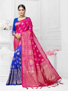VEDANT VASTRAM Woven Design Zari Silk Half and Half Banarasi Saree