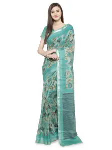 KALINI Floral Printed Zari Saree