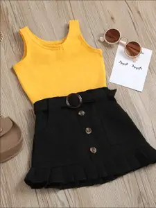 StyleCast Girls Yellow Top with Skirt