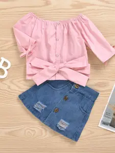 StyleCast Pink Infant Girls Top with Shorts