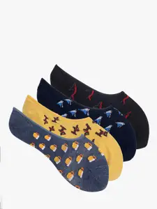 Soxytoes Men Pack Of 4 Patterned Cotton Shoe Liners Socks