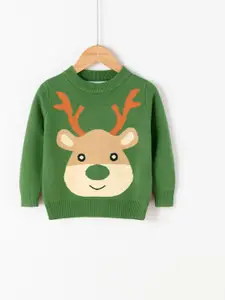 StyleCast Boys Green Printed Pullover