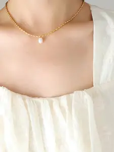 EL REGALO Pearl Beaded Minimal Necklace