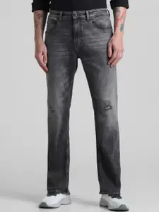 Jack & Jones Men Bootcut High-Rise Low Distress Heavy Fade Stretchable Jeans