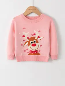 StyleCast Pink Boys Graphic Printed Ribbed Pullover