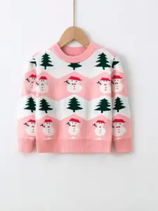 StyleCast Boys Pink & White Graphic Printed Pullover