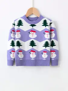 StyleCast Boys Purple Printed Pullover