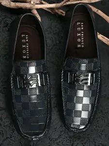 San Frissco Men Textured Lightweight Leather Driving Shoes