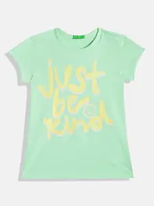 United Colors of Benetton Girls Typography Printed T-shirt