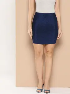 Chemistry Women Solid Pencil Skater Skirt