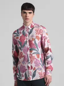 Jack & Jones Slim Fit Floral Printed Spread Collar Long Sleeves Casual Shirt