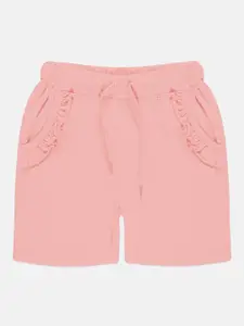 KiddoPanti Girls Mid-Rise Pure Cotton Shorts